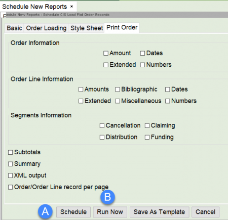 Load Flat Order Records - print order tab