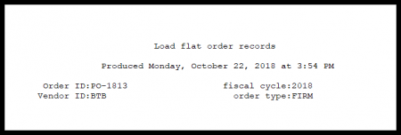 Load Flat Order Records - finished log