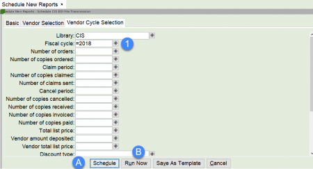 EDI Ordering - cycle selection tab
