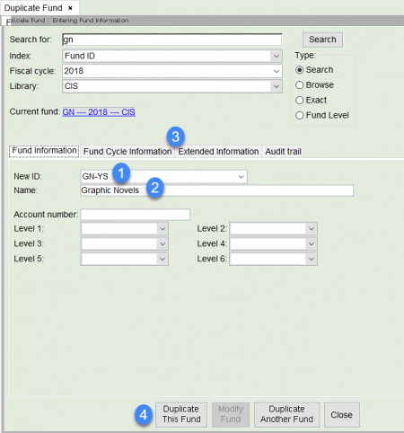 go through steps for duplicating fund
