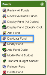 select duplicate fund wizard