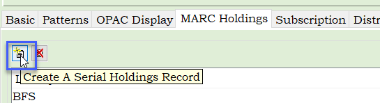 Create a Serial Holdings Record tool
