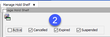 manage hold shelf wizard checkbox options