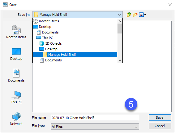 Save file options