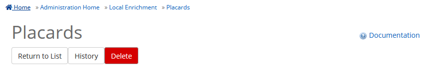 options to delete placards