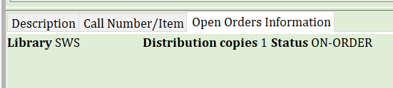 open orders display