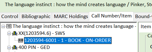 on-order item in Workflows