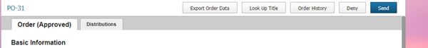 order has been approved