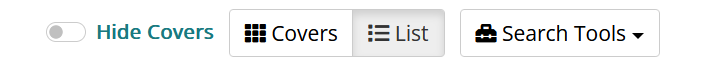 search tools button and menu in the catalog search results
