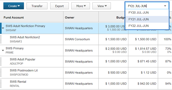 select new fiscal year