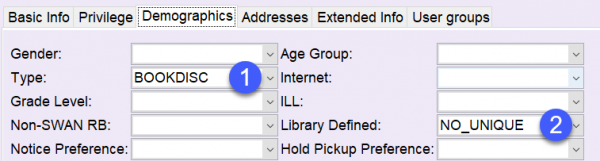 Demographics Type and Library Defined