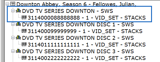 Boxed sets correct call number