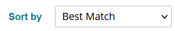 sort by options in the catalog search results
