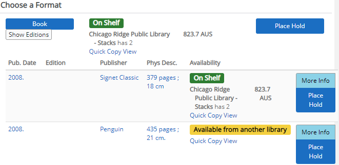 screenshot of a grouped work in the catalog