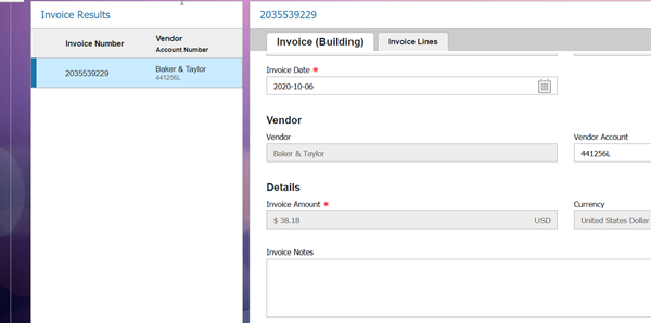 list of imported invoices will display