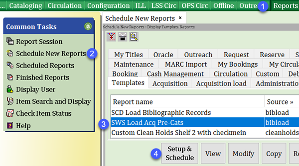 Load Acq pre-cat template