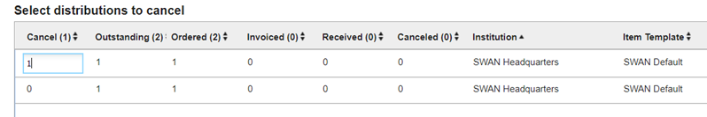 enter number of copies for partial cancel
