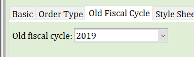 Rollover basic orders - old fiscal cycle selection