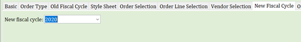 Rollover basic orders - new fiscal cycle entry