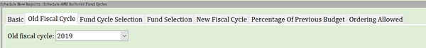 Rollover fund cycles - old fiscal cycle