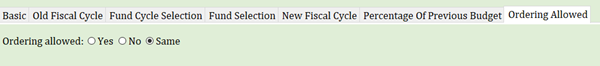 Rollover fund cycles - ordering permissions options