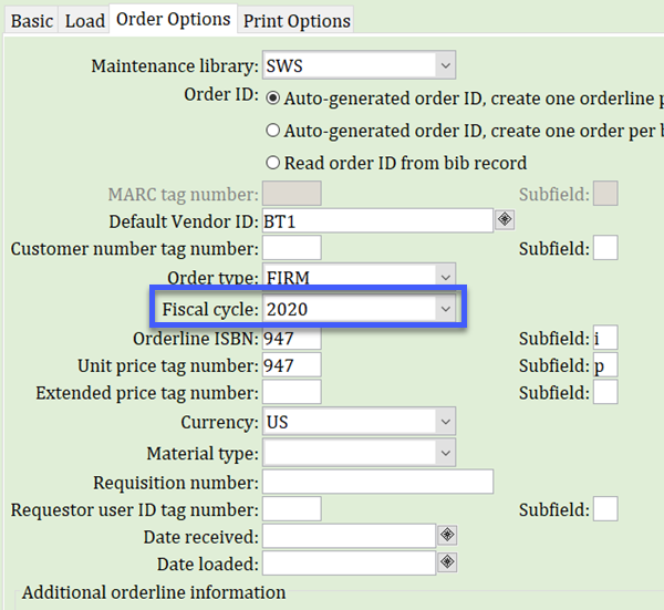 Update Load Bibs with Order Info report post rollover