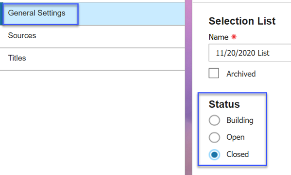 change status to closed