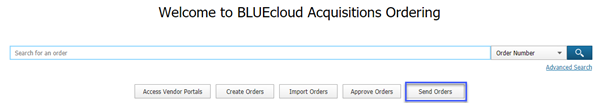 list displays in Send Orders screen