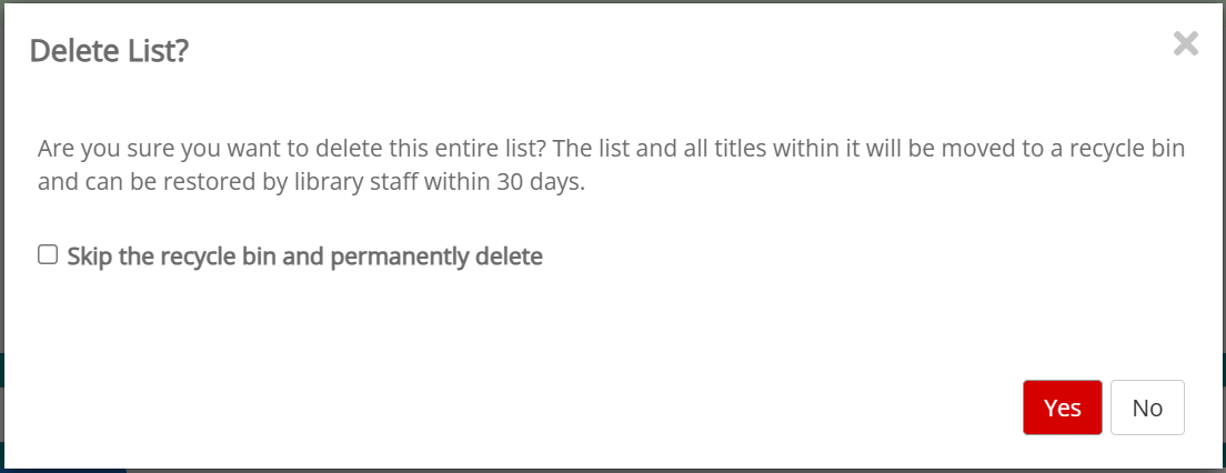 prompt to move to the recycle bin